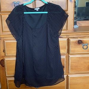 Sheer layered short sleeved blouse